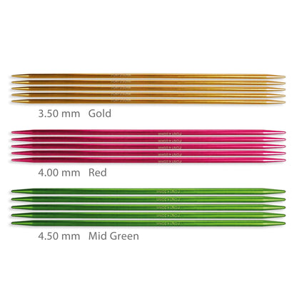 Pony Knitting Pins Double Pointed Colour Polka Dot 20cm x 3.50, 4.00 & 4.50mm