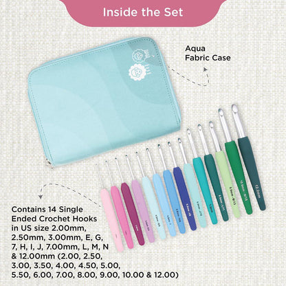 KnitPro Waves Crochet Hooks Set 14 Hook Grande Gift Set Sizes 2 – 12mm