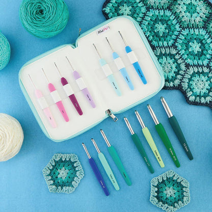 KnitPro Waves Crochet Hooks Set 14 Hook Grande Gift Set Sizes 2 – 12mm